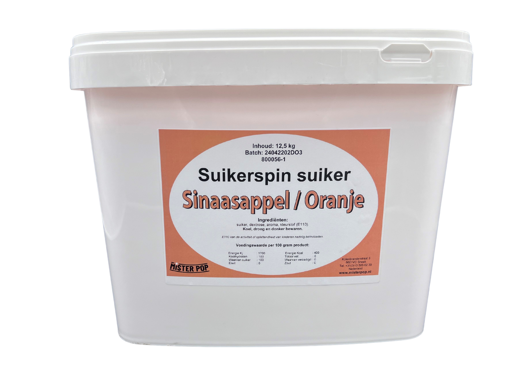 Zuckerwatte Zucker Sinas Orange 12,5 kg